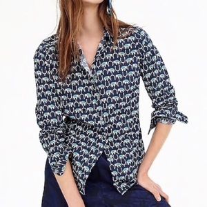J Crew Slim Perfect Shirt in Exquisite Elephant 12